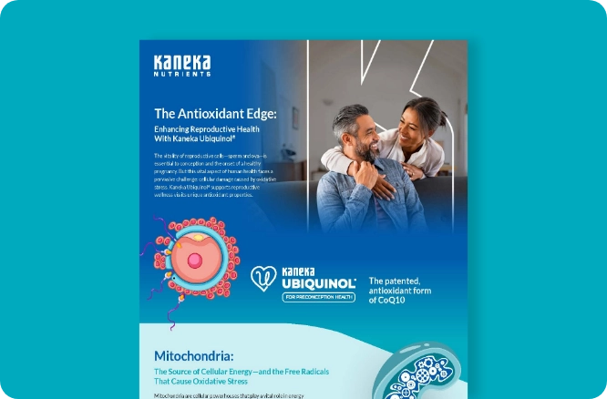 Kaneka Nutrients infographic: The Antioxidant Edge, Enhancing Reproductive Health with Kaneka Ubiquinol®