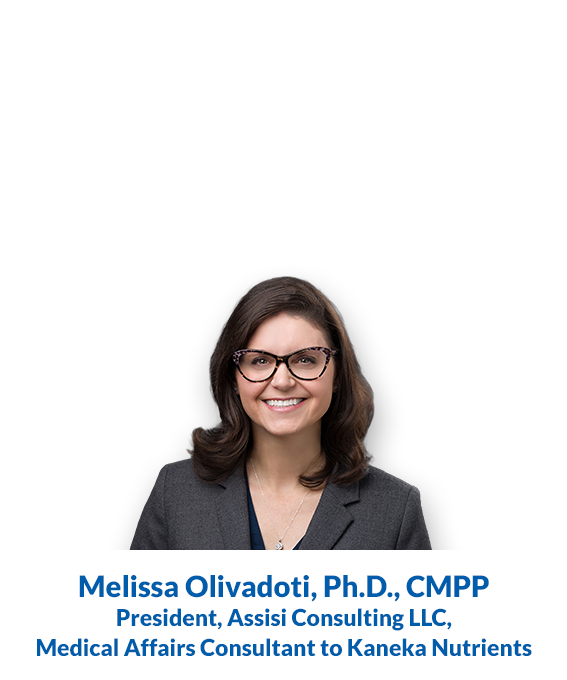 Webinar by Melissa Olivadoti, Ph. D., CMPP, President of Assisi Consulting LLC, on Ubiquinol's impact on cellular and cardiovascular health.
