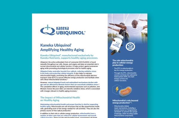 Kaneka Ubiquinol® Amplifying Healthy Aging fact sheet