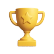 Gold athletic trophy icon